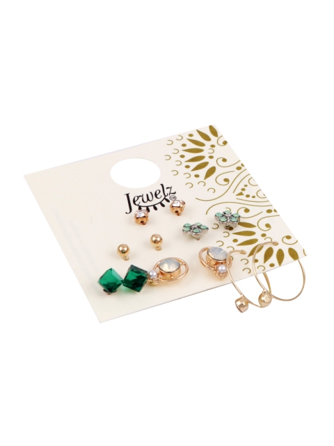 

Jewelz Gold-Toned Pair of 6 Contemporary Studs Earrings