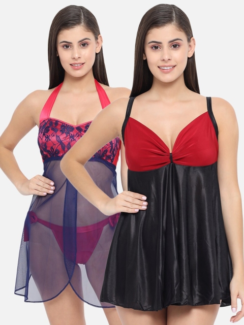 

Klamotten Pack Of 2 Red & Black Baby Doll
