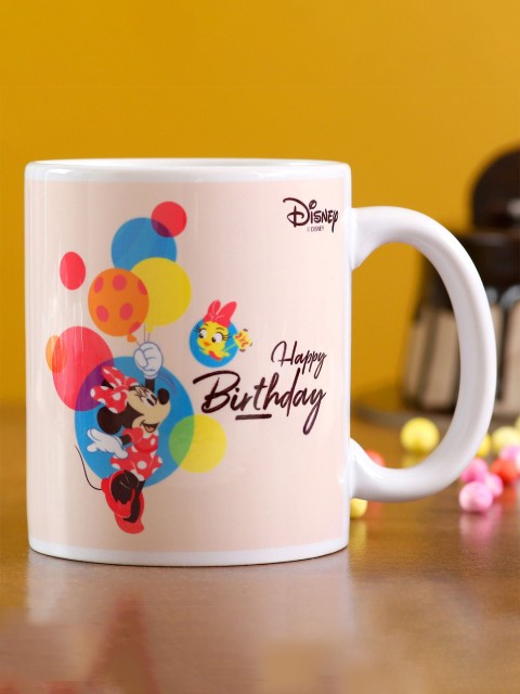 

Ferns N Petals White & Pink Minnie Mouse Birthday Printed Ceramic Matte Mugs