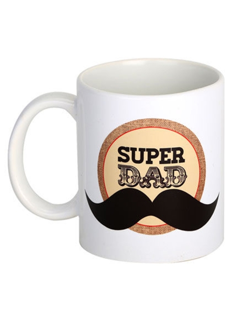 

Ferns N Petals White & Black Super Dad Ceramic Glossy Mugs