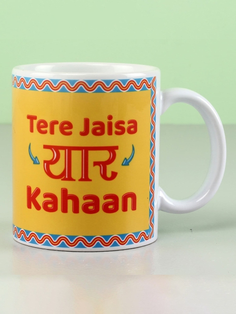 

Ferns N Petals White & Yellow Tere Jaisa Yaar Kahaan Printed Ceramic Matte Mugs