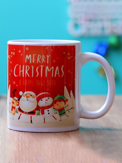 

Ferns N Petals White & Red Printed Festive Merry Christmas Mug