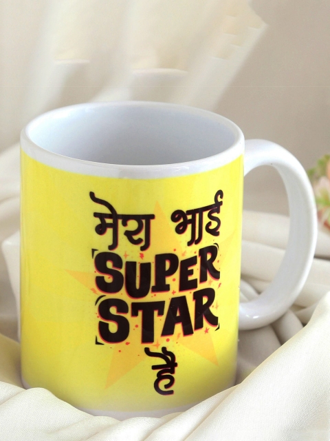 

Ferns N Petals White & Yellow Mera Super Star Bhai Printed Ceramic Glossy Mug