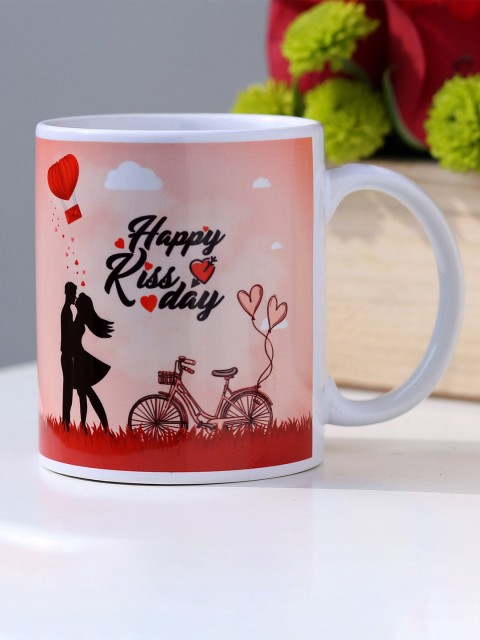 

Ferns N Petals White & Red Text or Slogans Printed Ceramic Glossy Mugs Set of Cups and Mugs