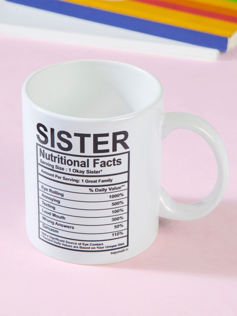 

Ferns N Petals White & Black Sister Nutritional Facts Printed Ceramic Matte Mug