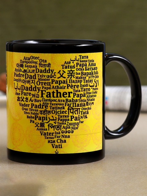 

Ferns N Petals Black & Yellow Text or Slogans Printed Ceramic Glossy Mug