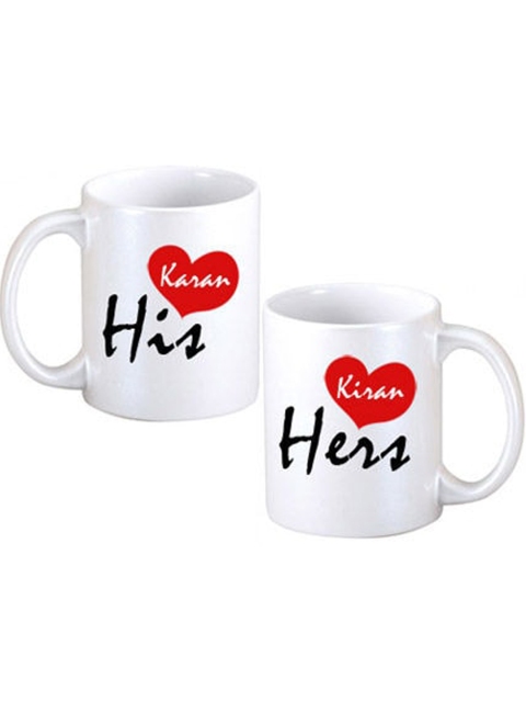 

Ferns N Petals Multicolor His and Hers Printed Ceramic Glossy Mug, White