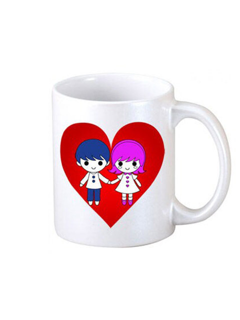 

Ferns N Petals Multicolor Cute Couple Ceramic Glossy Mug, White