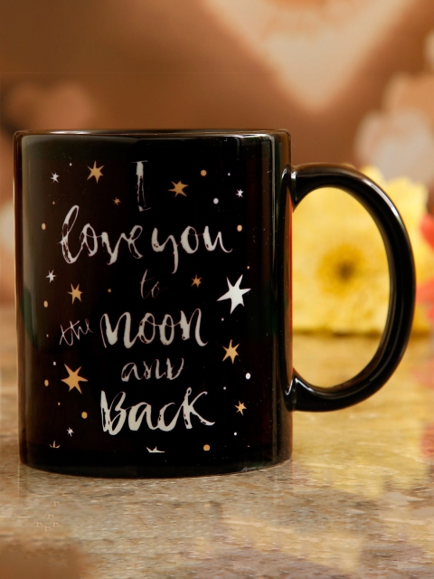 

Ferns N Petals Black & White Love You To Moon And Back Printed Ceramic Glossy Mugs