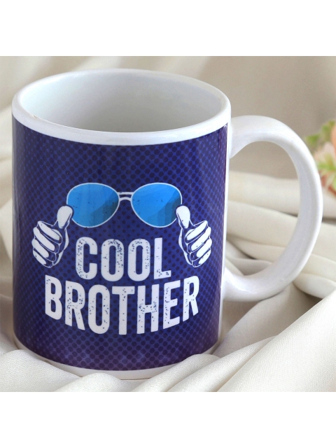 

Ferns N Petals White & Blue Cool Brother Printed Ceramic Glossy Mug