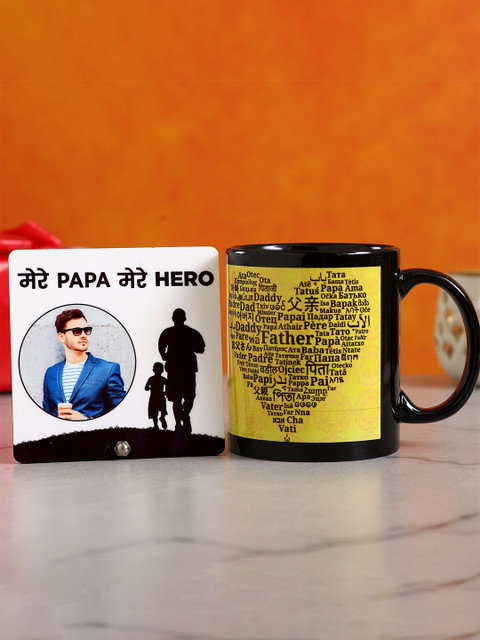 

Ferns N Petals Black & Yellow My Papa Hero Printed Ceramic Glossy Mugs With Table Top