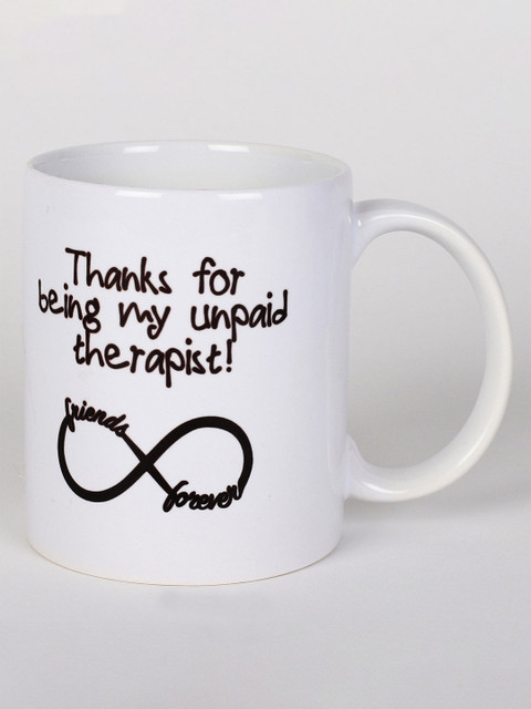 

Ferns N Petals White & Black Unpaid Therapist Printed Ceramic Glossy Mug