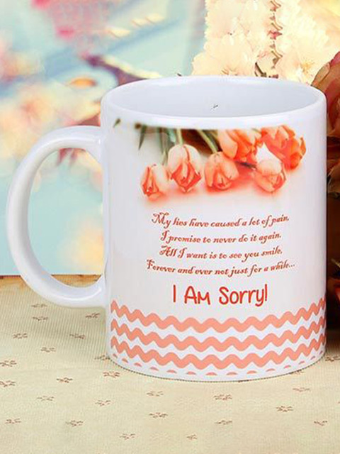 

Ferns N Petals White & Red Forgive Me Printed Ceramic Glossy Mugs