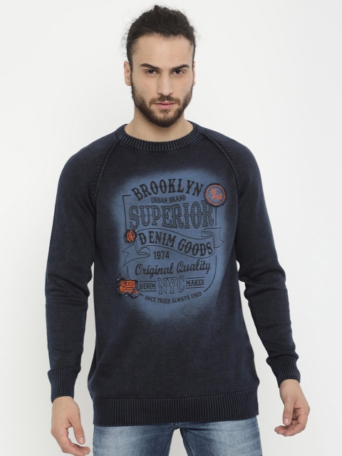 

V2 Value & Variety Men Navy Blue Printed Sweatshirt