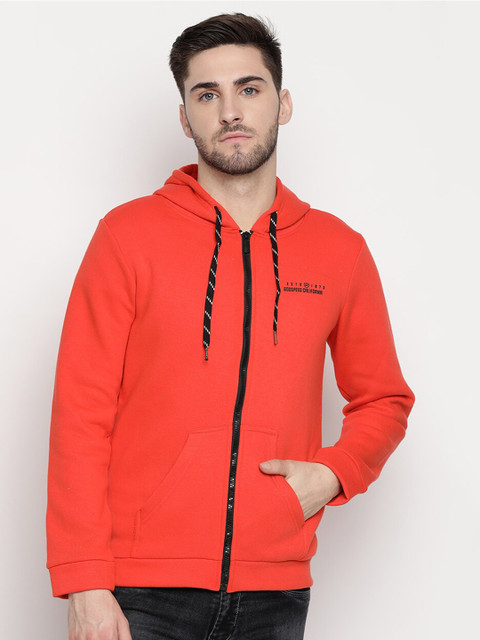 

V2 Value & Variety Men Orange Hooded Sweatshirt