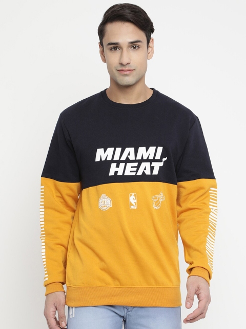 

V2 Value & Variety Men Mustard Yellow & Black Printed Sweatshirt