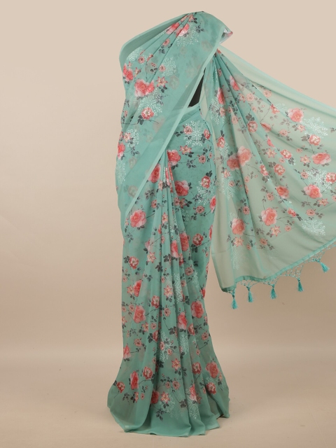 

Pothys Woman Green Linen Printed Saree