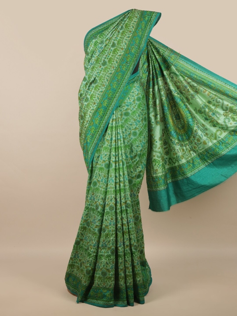 

Pothys Green Floral Printed Art Silk Saree
