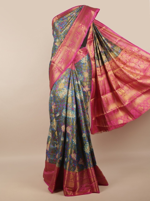 

Pothys Blue & Fuchsia Ethnic Motifs Zari Art Silk Saree