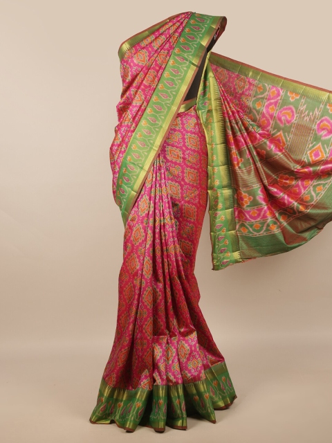 

Pothys Pink & Green Art Silk Saree