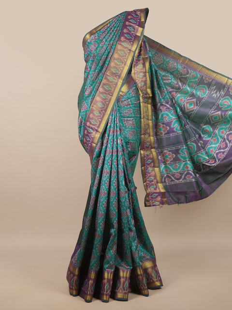 

Pothys Green & Purple Ethnic Motifs Zari Art Silk Saree