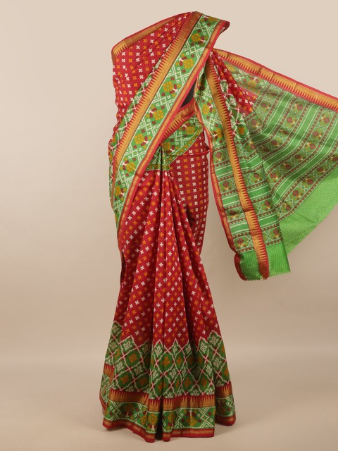 

Pothys Maroon & White Ethnic Motifs Art Silk Saree