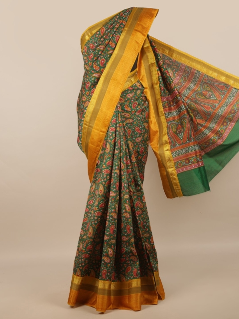 

Pothys Green & Yellow Paisley Zari Art Silk Saree
