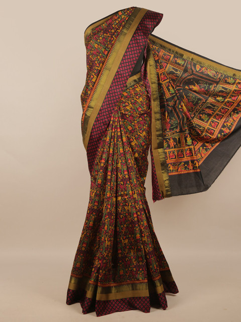 

Pothys Purple & Green Ethnic Motifs Art Silk Saree