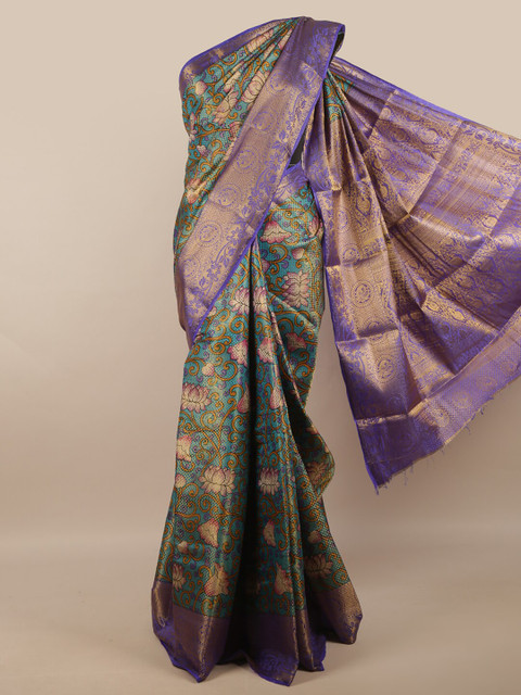 

Pothys Blue & Purple Ethnic Motifs Art Silk Saree