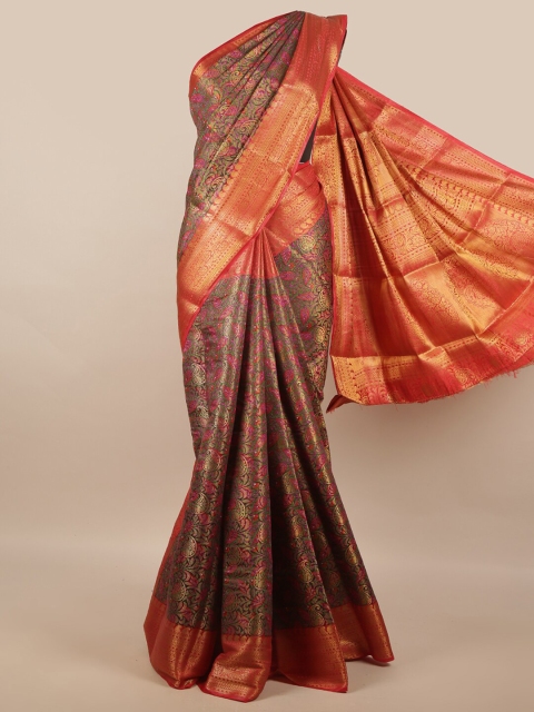 

Pothys Red & Purple Ethnic Motifs Art Silk Saree