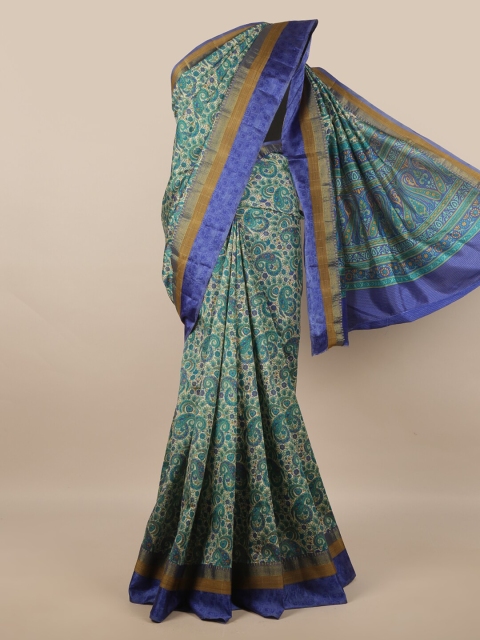 

Pothys Green & Blue Paisley Art Silk Saree