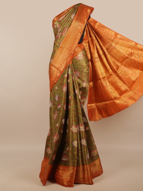 

Pothys Woman Green & Orange Woven Design Zari Art Silk Saree