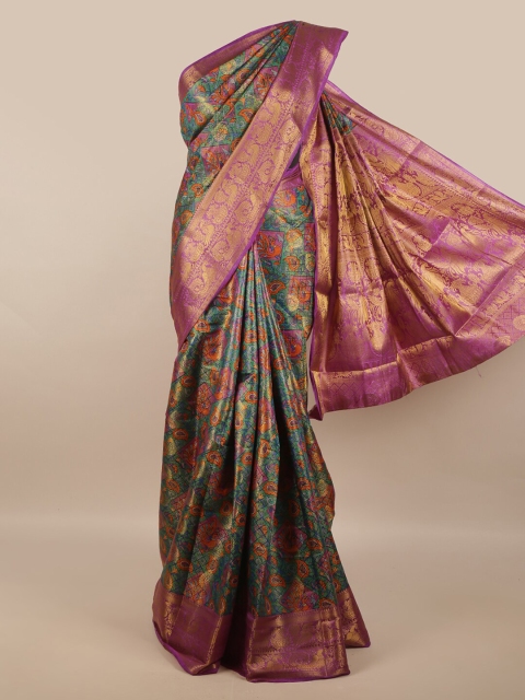 

Pothys Green & Purple Ethnic Motifs Zari Art Silk Saree