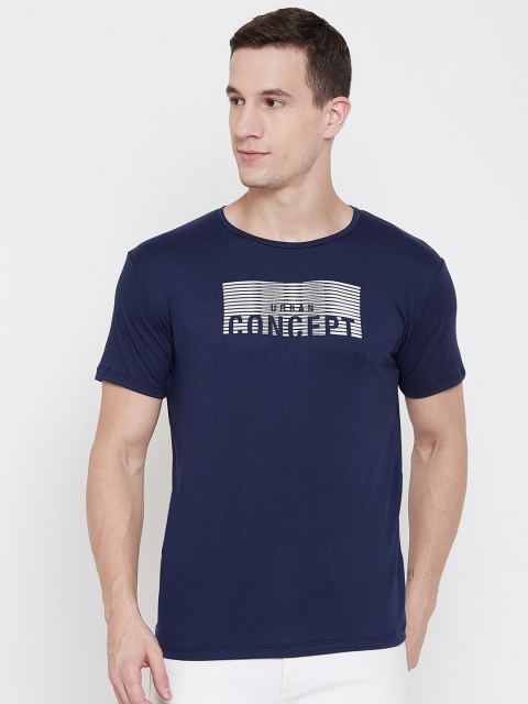 

armure Men Blue Typography Printed Applique T-shirt