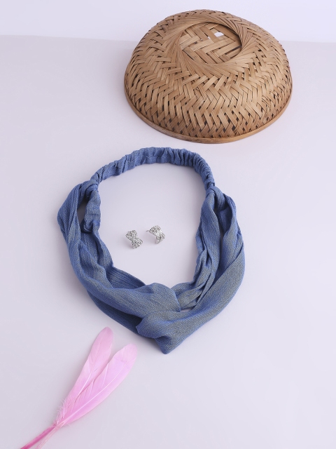 

BELLEZIYA Women Blue Headband & Earrings Combo