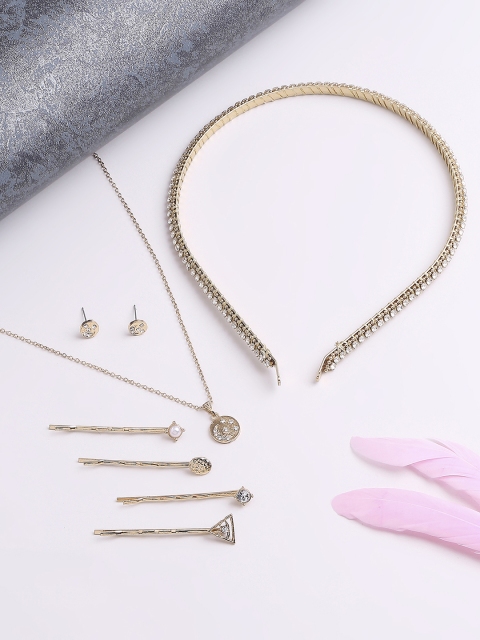 

BELLEZIYA Women Gold-Toned Set of 4 Hair Accessory Set