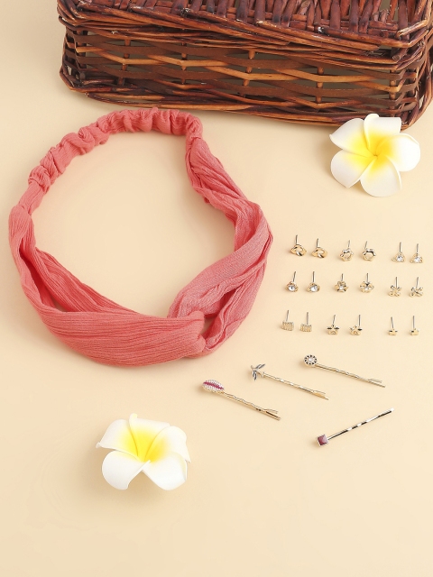 

BELLEZIYA Set of 9 Multi Studs, Hair Pins & Headband