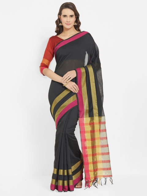 

Viva N Diva Black & Magenta Zari Silk Cotton Sambalpuri Saree