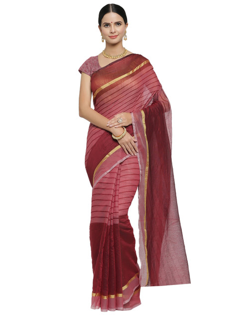 

Viva N Diva Maroon Woven Design Cotton Blend Saree