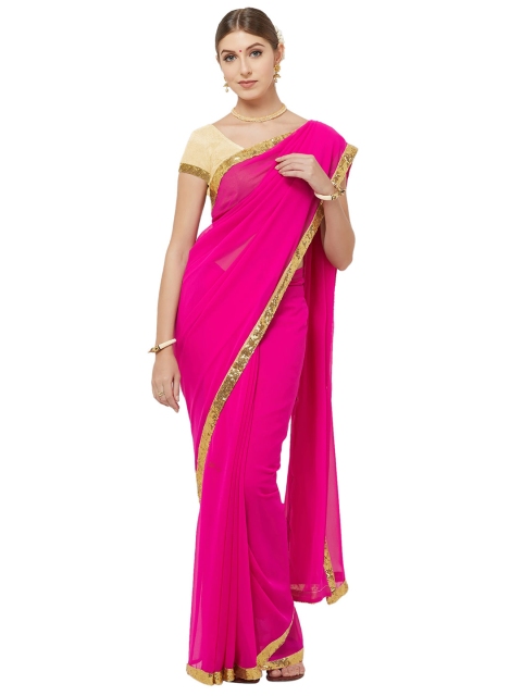 

Viva N Diva Magenta Solid Georgette Saree