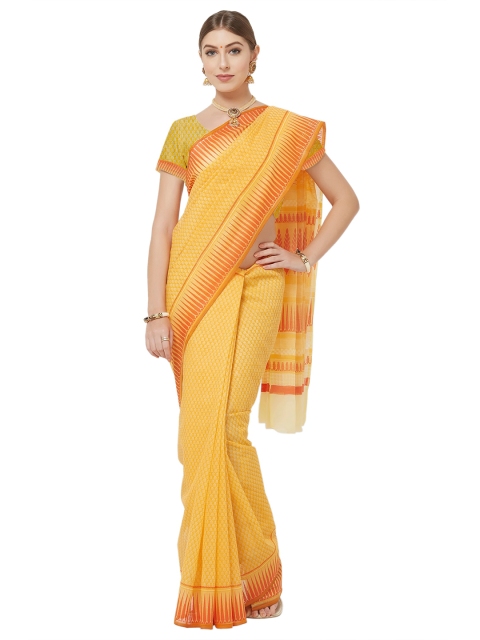 

Viva N Diva Orange & Red Ethnic Motifs Saree