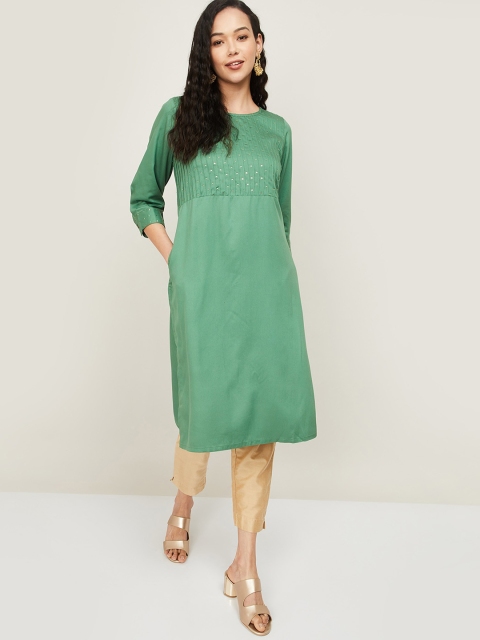 

Melange by Lifestyle Women Green Kurta