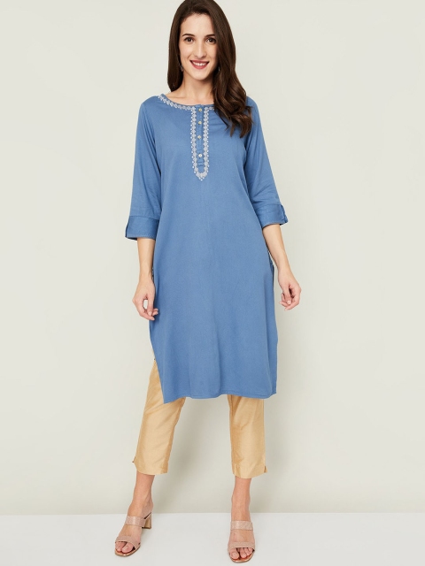 

Melange by Lifestyle Women Blue Kurta