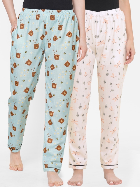 

FashionRack Women Set of 2 Multi Printed Lounge Pants
