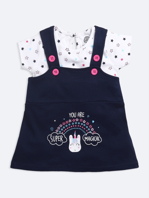 

TAMBOURINE Navy Blue Pinafore Dress
