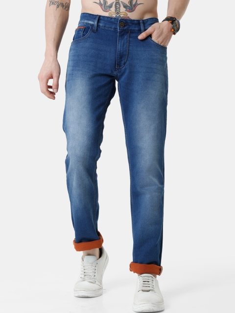 

VUDU Men Navy Blue Narrow Slim Fit Heavy Fade Stretchable Jeans