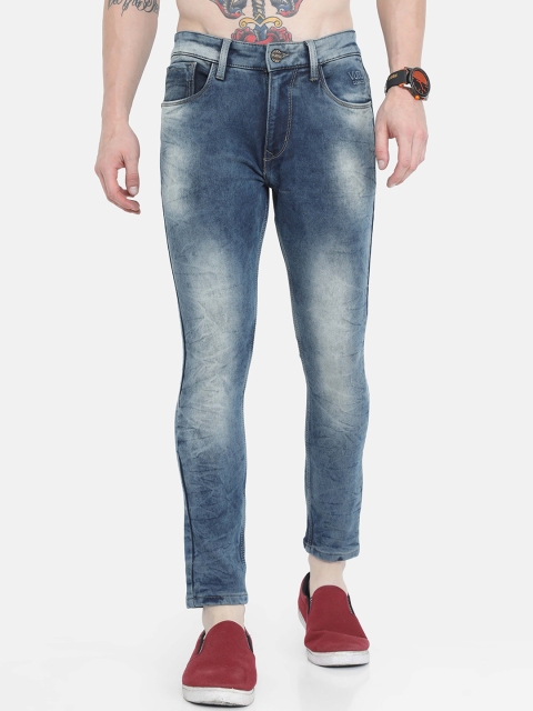 

VUDU Men Navy Blue Narrow Slim Fit Heavy Fade Stretchable Jeans