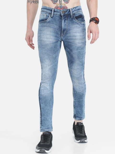 

VUDU Men Navy Blue Narrow Slim Fit Heavy Fade Stretchable Jeans