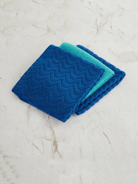 

Home Centre Set Of 3 Textured Dish Cloth, Blue