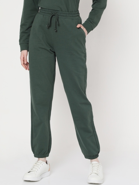 

Vero Moda Women Green Solid Joggers